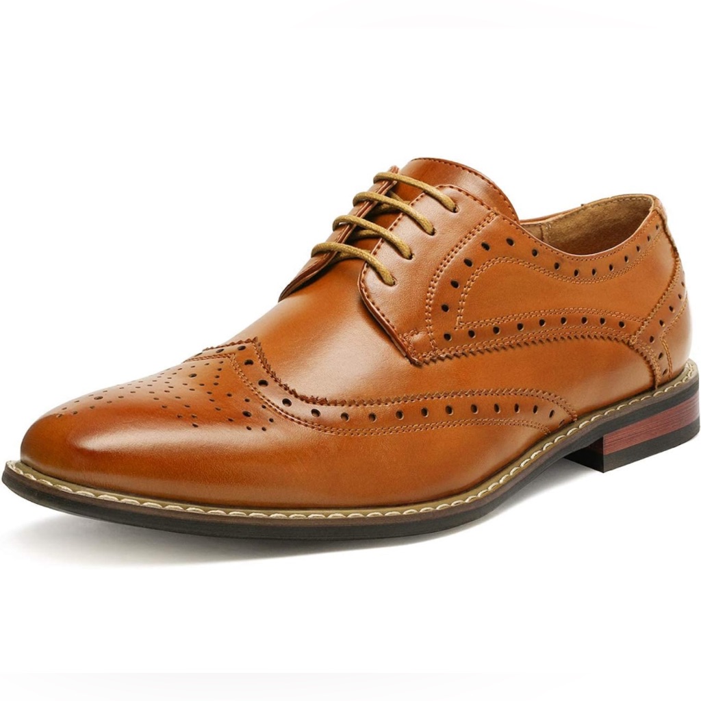 Bruno Moda Italy Men's Prince Classic Modern Oxford Wingtip Lace Up Dress Shoes